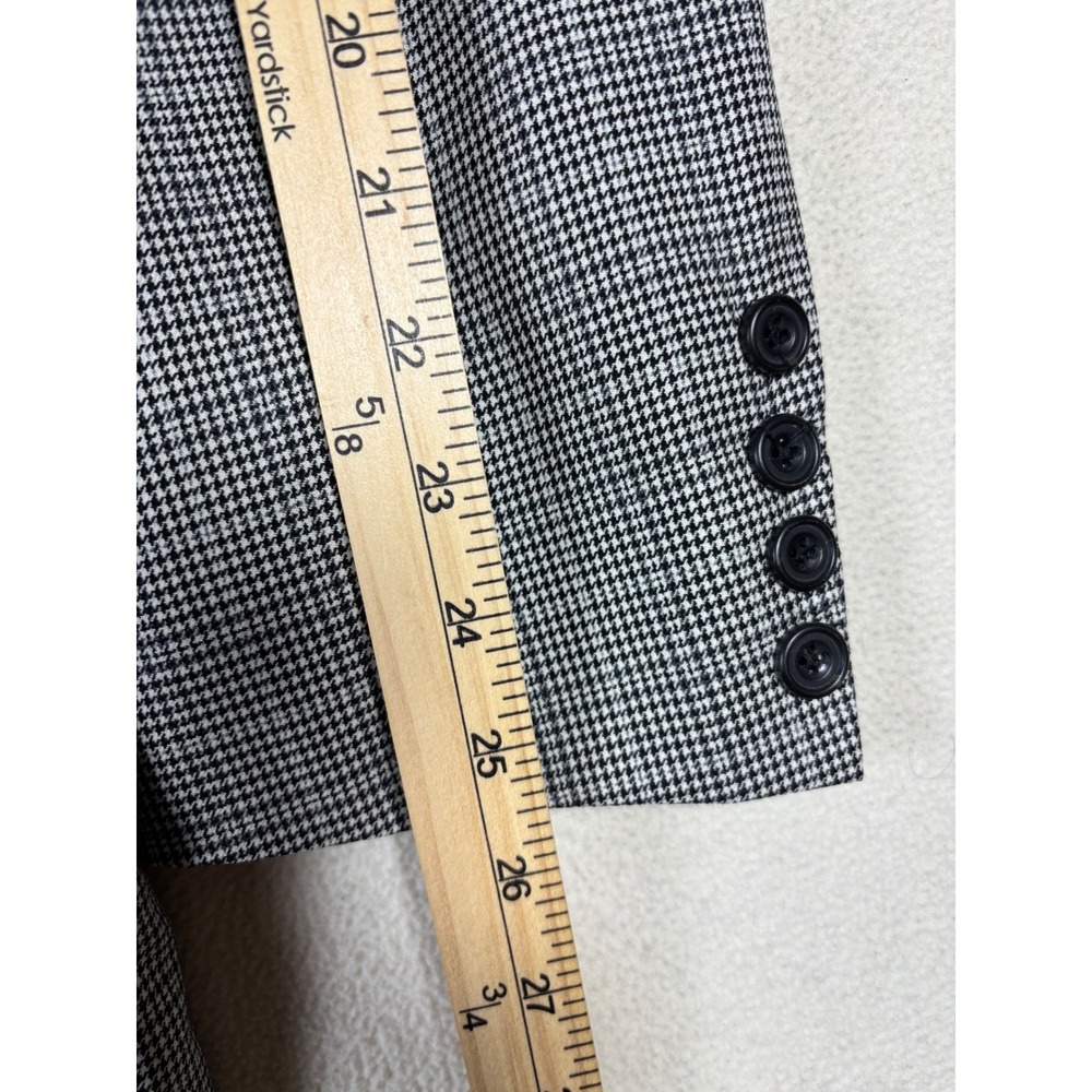 Hickey Freeman Blazer Mens 42L Worsted Wool Houndstooth Jacket Sport Coat - Picture 2 of 8